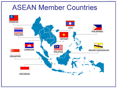 Zemljevid držav članic ASEAN