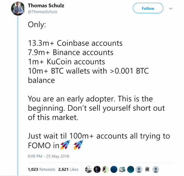 Thomas Schulz Cryptocurrency Blockchain računi tweet