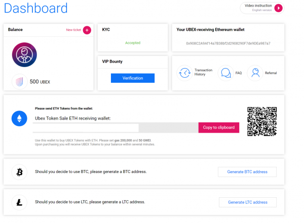 Ubex Dashboard